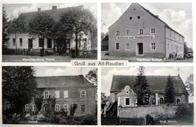 Warenhandlung Köpke, Gasthaus Salisch, Schloss, Evangelische Kirche