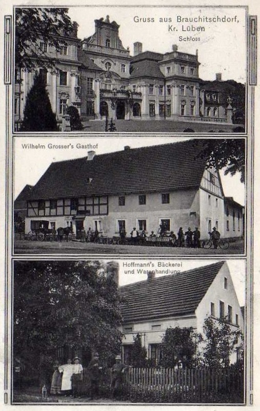 Schloss, Wilhelm Grossers Gasthof, Hoffmanns Bäckerei und Warenhandlung