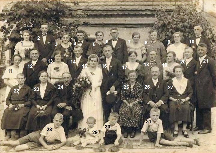 Hochzeit von Minna geb. Wittig und Max Walter, Braunau, 1936