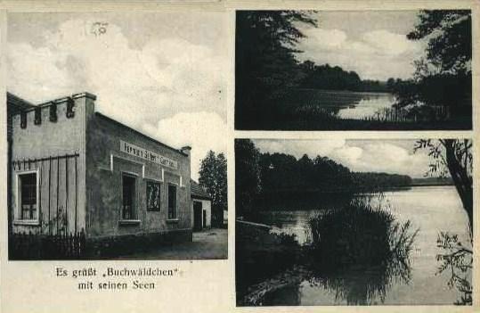 Hermann Seifert's Gasthaus und die Seen um Buchwäldchen