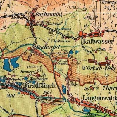 Buchwald auf der Kreiskarte Lüben 1935