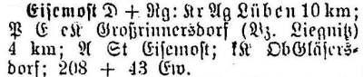 Schlesisches Ortschaftsverzeichnis 1913 - Eisemost