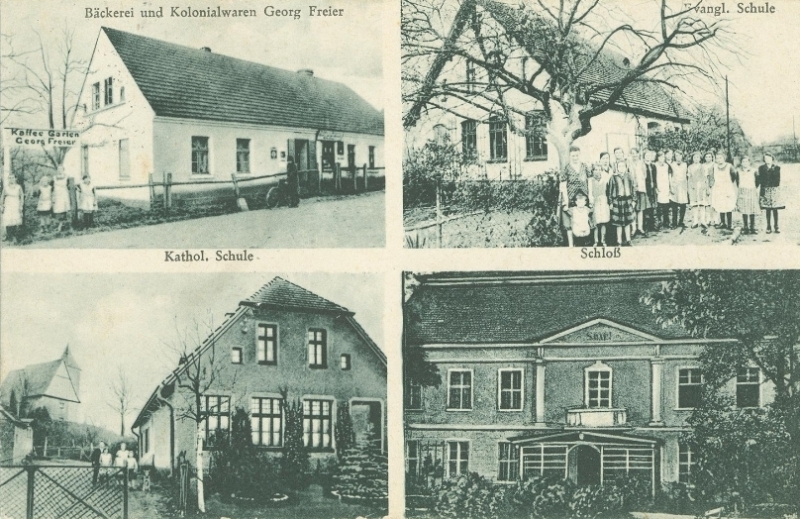 Bäckerei und Kolonialwaren Georg Freier, Evangelische und Katholische Schule, Schloss