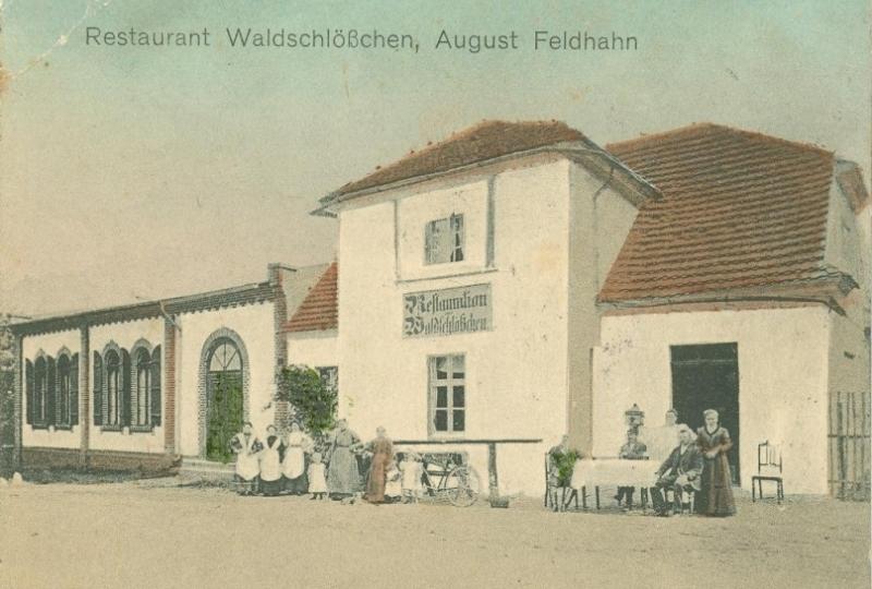 Restaurant Waldschlößchen in Friedrichswalde um 1900 vor dem Umbau, Inhaber August Feldhahn