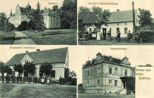 Schloss, Beckers Warenhandlung, Burghardts Gasthaus, Inspektorhaus