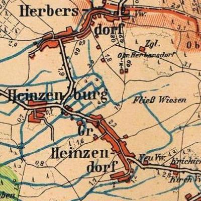 Groß Heinzendorf auf der Kreiskarte Lüben 1935