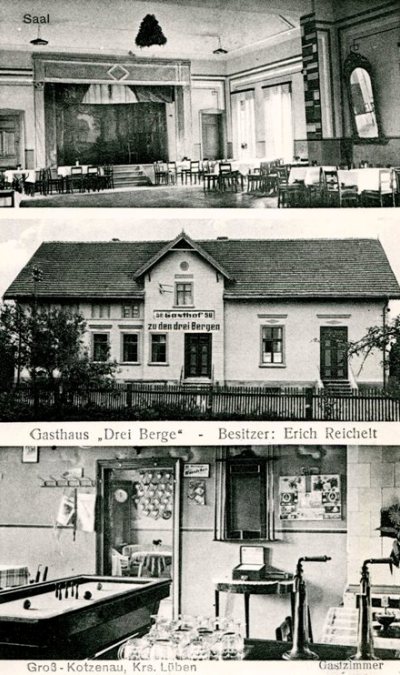 Gasthaus zu den drei Bergen, Saal und Gastzimmer, Erich Reichelt 1939