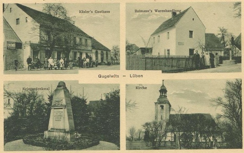Käsler's Gasthaus, Reimann's Warenhandlung, Kriegerdenkmal, Kirche