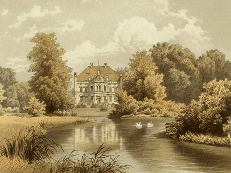 Schloss Kaltwasser nach einer Farblithographie der Sammlung Duncker