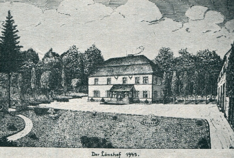 Zeichnung des Lönshofes von Gustav Adolf Liehr