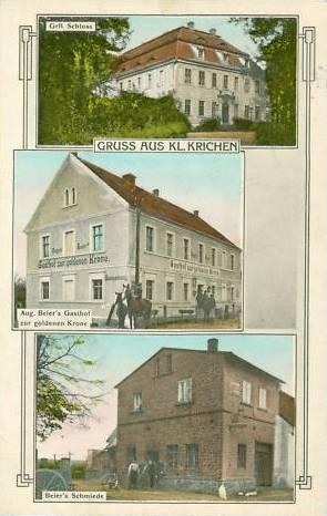 Klein Krichen: Gräfliches Schloss, August Beier's Gasthof zur goldenen Krone, Beier's Schmiede