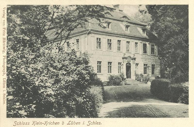 Schloss Klein Krichen im Jahr 1904. Dank an Tomasz Mastalski!