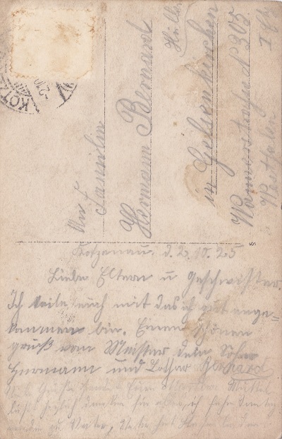 Postkarte vom 2.10.1925