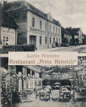 Restaurant Prinz Heinrich von Gustav Kronstein, Saal mit Theaterbühne, Fremdenzimmer