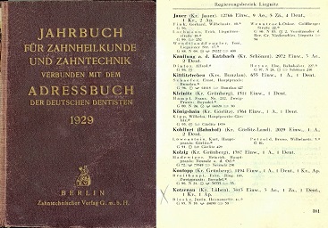 Justin Bieske im Jahrbuch der Zahnheilkunde 1929