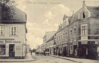 Blick in die Bürgerstraße (später Hindenburgstraße)