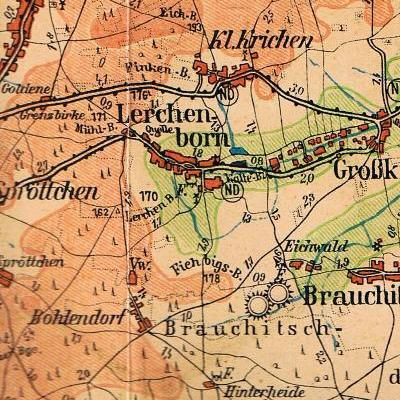 Lerchenborn und Bohlendorf auf der Kreiskarte