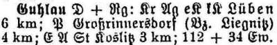 Guhlau in: Alphabetisches Verzeichnis sämtlicher Ortschaften der Provinz Schlesien 1913