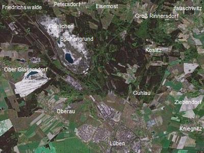 Google-Satellitenbild der Gegend um Lubin