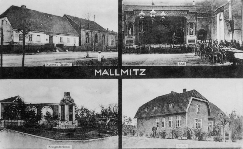 Gasthof zum Stern von Erich Kurzke in Mallmitz in den 1920er Jahren