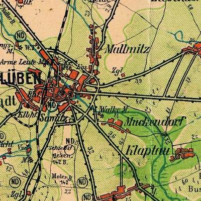 Muckendorf auf der Kreiskarte Lüben 1935
