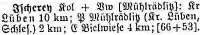 Ischerey in: Alphabetisches Verzeichnis sämtlicher Ortschaften der Provinz Schlesien 1913