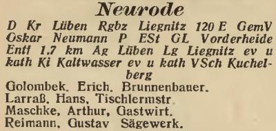 Neurode in: Amtliches Landes-Adressbuch der Provinz Niederschlesien 1927