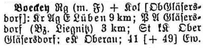 Schlesisches Ortschaftsverzeichnis 1913 - Boeckey