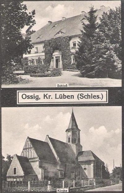 Schloss und Evangelische Kirche zu Ossig