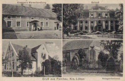 Knappe's Warenhandlung, Schloss, Schule, Kriegerdenkmal
