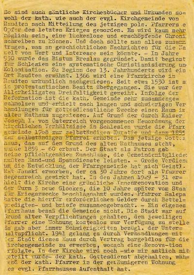 Raudtener Rundbrief Nr. 1 vom 1.10.1951 S. 6