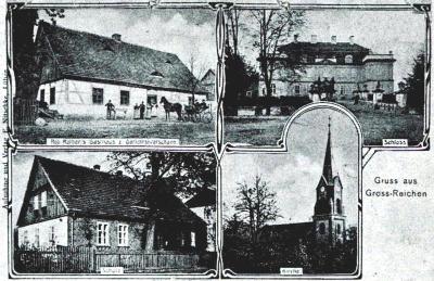 Robert Rothers Gasthaus zum Gerichtskretscham, Schloss, alte Schule, Kirche