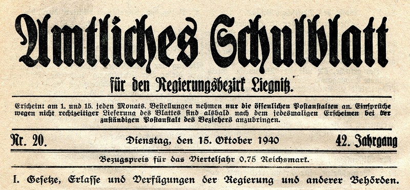 Amtliches Schulblatt für den Regierungsbezirk Liegnitz