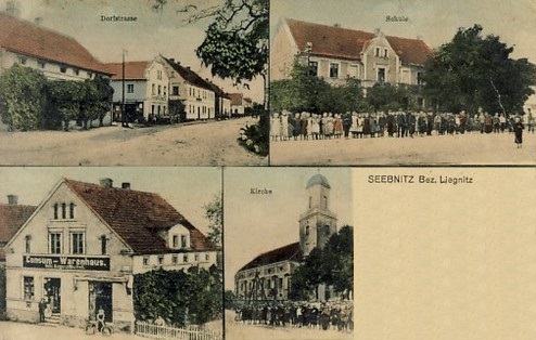 Seebnitz: Dorfstraße, Schule, Konsum-Warenhaus, Evangelische Kirche