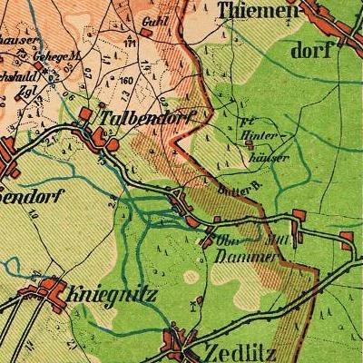 Talbendorf auf der Kreiskarte Lüben 1935