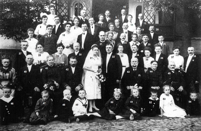 Hochzeit von Kurt und Anna Nowottny im Jahr 1920 in Thiemendorf