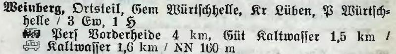 Weinberg in:  Alphabetisches Verzeichnis der Stadt- und Landgemeinden im Gau Niederschlesien 1939