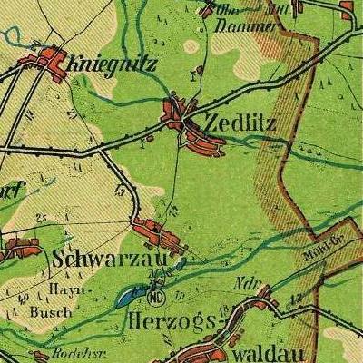 Zedlitz auf der Kreiskarte Lüben 1935