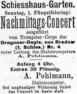Anzeige im Lübener Stadtblatt vom 4.6.1892